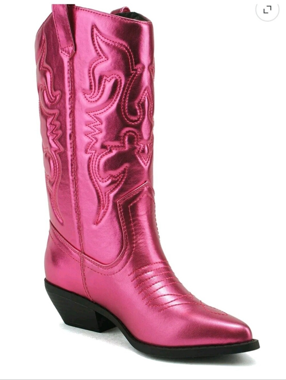 Soda Metallic PINK Western Knee-High Boots